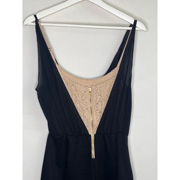 Alice + Olivia Employed Y2K Silk Sleeveless Cowl Neck Blouson Mini Dress Black 8 - Picture 10 of 11